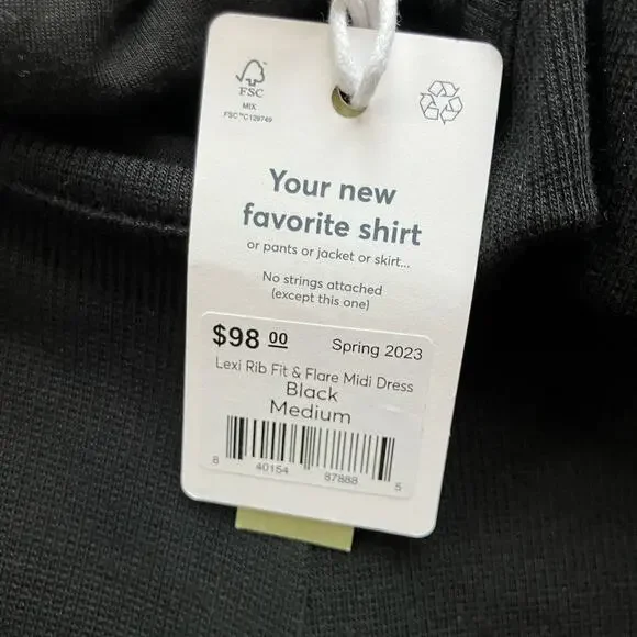 NWT Marine Layer Lexi Ribbed Knit Fit and Flare Tank Dress Size M Black - Picture 6 of 7